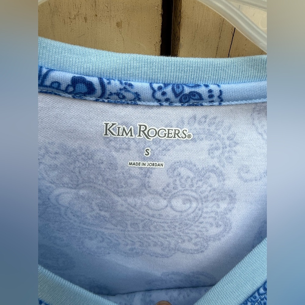Kim Rogers Light Blue Paisley Top